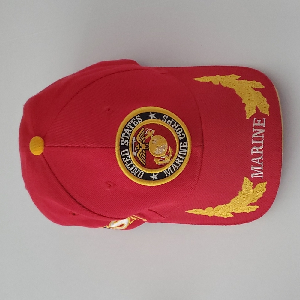 United States Marine Corp One Size Cotton Cap Red Yellow